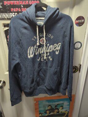 Campuscrew NHL Sweatshirt Mens Large Blue Hoodie Winnipeg Jets Hockey Hoodie